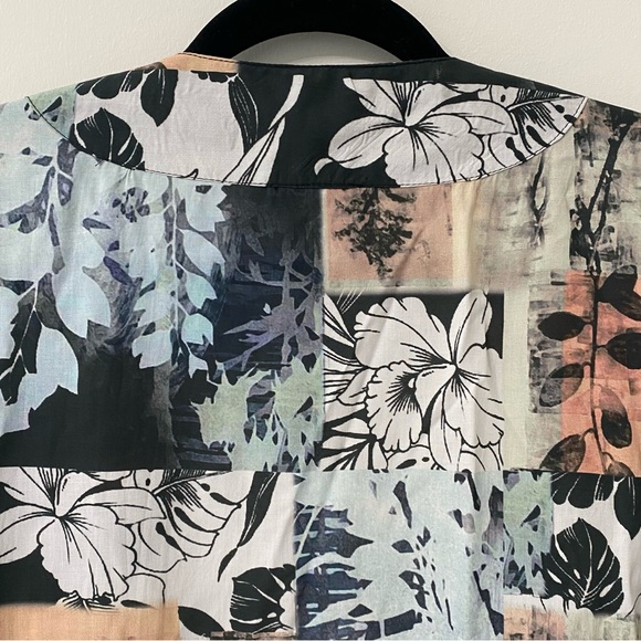 Tolani Kimono top Modal OS Floral Boho Hippie Lagenlook Lightweight Slits - Picture 6 of 10